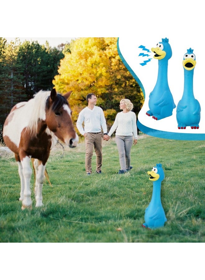هونغداو لعبة حصان من هونغداو، قطعة واحدة، كرات دجاج ديك رومي تصدر صريرًا من اللاتكس، للعب على شكل دجاجة مزيفة تصدر صراخًا، لعبة كرة قدم للخيول لتقليل قلق الانفصال وإصدار ضوضاء (أزرق) - Image 5
