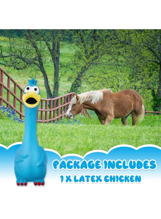 هونغداو لعبة حصان من هونغداو، قطعة واحدة، كرات دجاج ديك رومي تصدر صريرًا من اللاتكس، للعب على شكل دجاجة مزيفة تصدر صراخًا، لعبة كرة قدم للخيول لتقليل قلق الانفصال وإصدار ضوضاء (أزرق) - Image 3