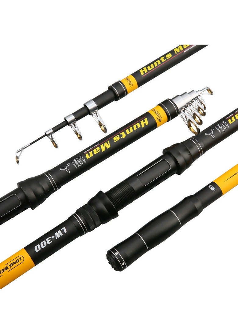 MIXDE Telescopic Fishing Rod,Graphite Carbon Fiber Portable Spinning Telescopic Fishing Pole for Boat Saltwater and offshore angling,2.7m Long Cast Fishing Gear - Image 2