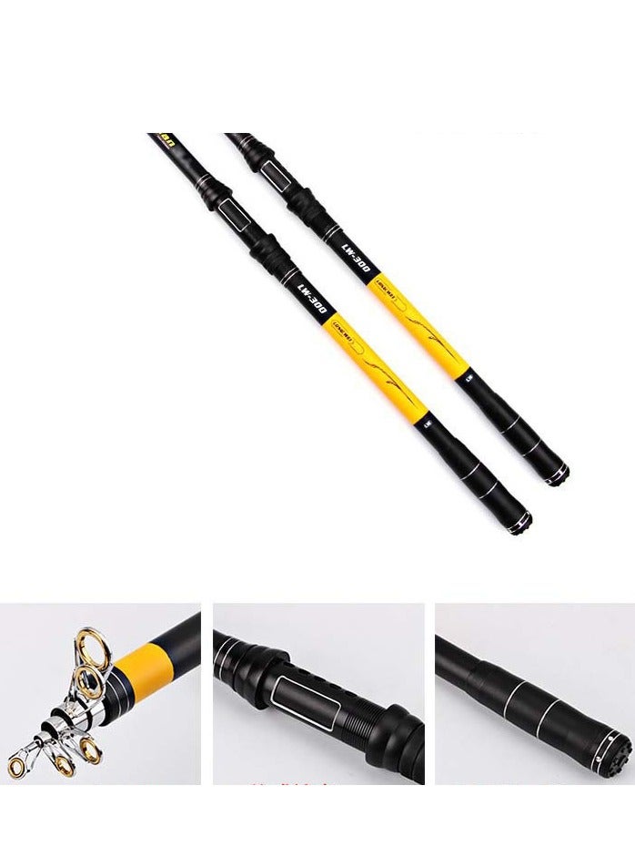 MIXDE Telescopic Fishing Rod,Graphite Carbon Fiber Portable Spinning Telescopic Fishing Pole for Boat Saltwater and offshore angling,2.7m Long Cast Fishing Gear - Image 1