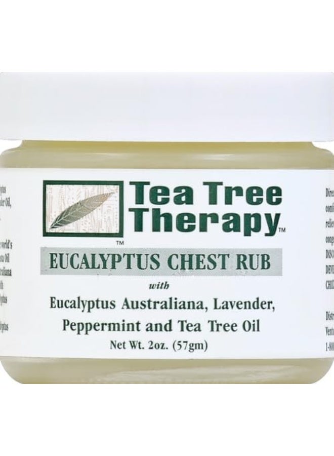 Tea Tree Therapy Eucalyptus Australian Chest Oil, Lavender Peppermint And Tea Tree, 2 Ounce 