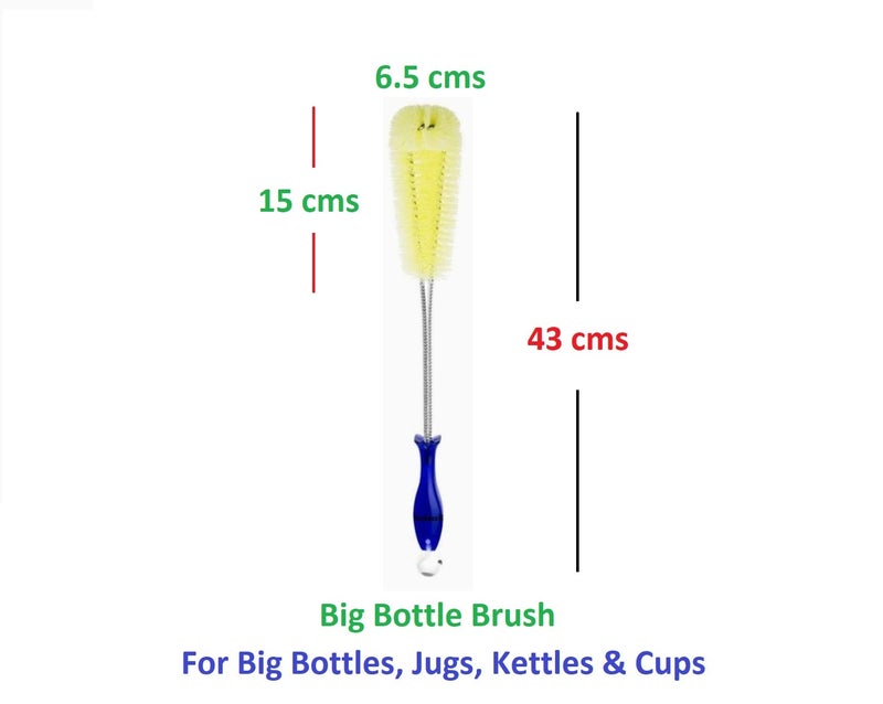 Nimbose® Long Handle Bottle Cleaning Brush, L-Shape Right Angle Hard Bristles Cleaning Scrubbing Brush for Deep Cleaning of Bottles, Cups, Mugs & Kettles (Qty: 1) - Image 3