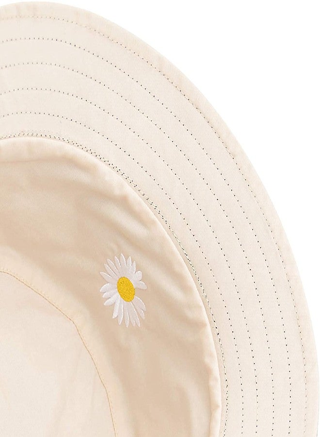 INFISPACE® Unisex Reversible-Two Sided Little Daisy Floral Print Summer Travel Beach Hat (Black) - Image 3