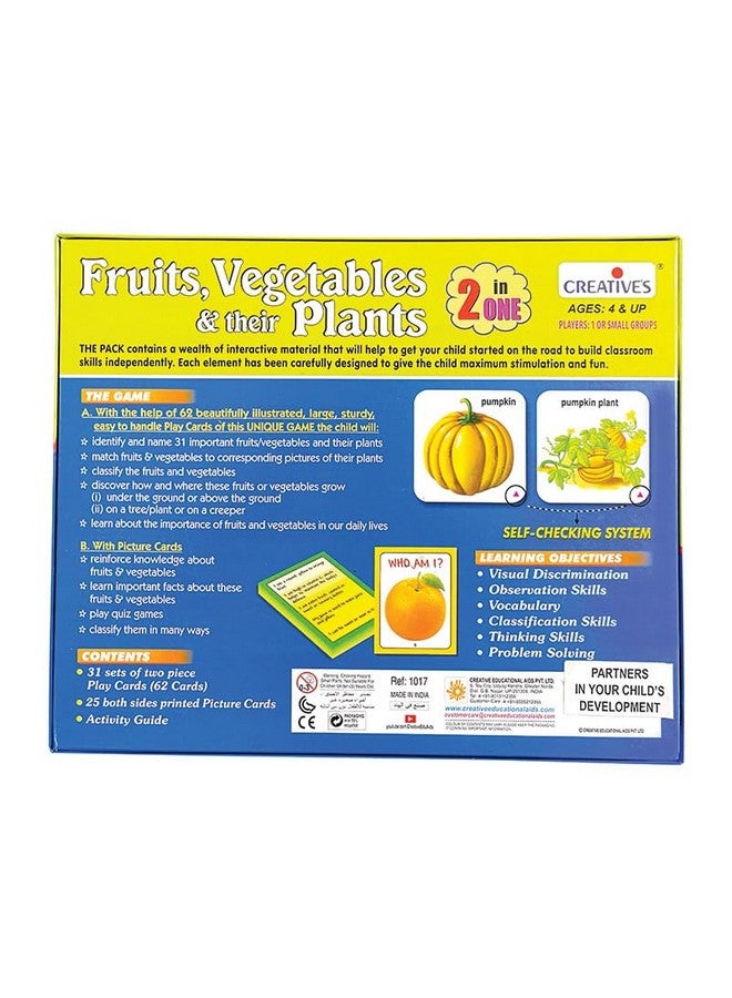 Creative's Fruits Vegetables and Their Plants | Educational Cards Game | Pre-School Learning Cards Game for Kids | Reinforce Knowledge Fruits & Vegetable | Ages 4 & Up - Image 4