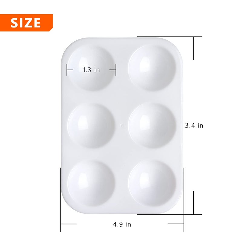Tamaki 8 PCS White Plastic Paint Tray Palettes, Watercolor Palette Painting Tray for Painting Party, DIY Craft and Art Painting - Image 3