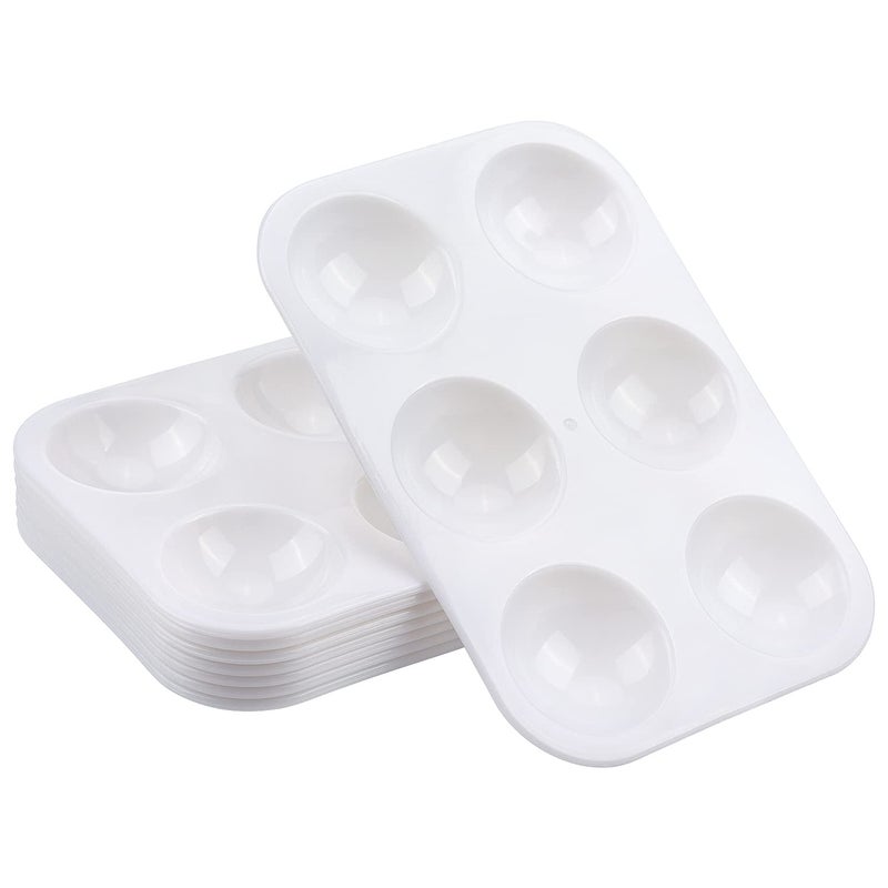 Tamaki 8 PCS White Plastic Paint Tray Palettes, Watercolor Palette Painting Tray for Painting Party, DIY Craft and Art Painting - Image 2