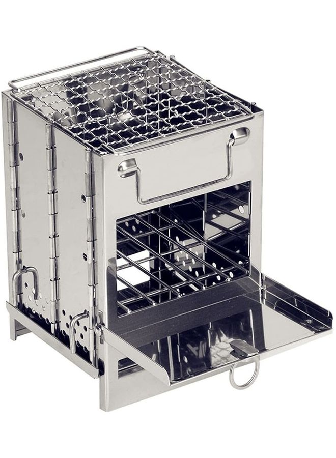 إسكدنيا شواية محمولة وبتصميم قابل للطي مصنوعة من الستانلس ستيل وتعمل بإشعال الأخشاب مع حقيبة تخزين - Image 1