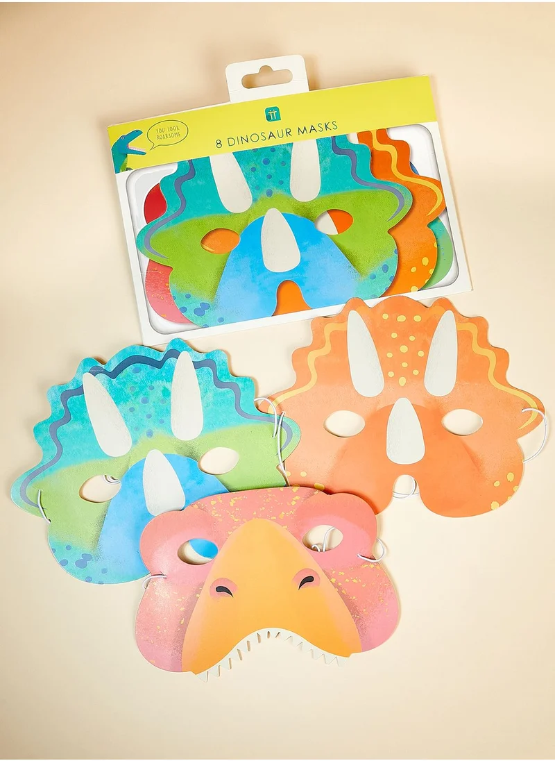 Talking Tables Set Of 8 Party Dinosaur Masks