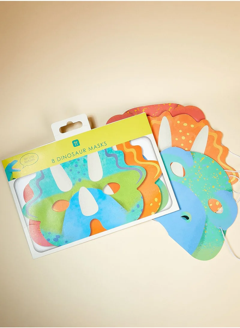 Talking Tables Set Of 8 Party Dinosaur Masks