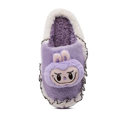 VRITRAZ Women Plush Winter Slippers | Soft Furry Warm Home Slides | Anti-Slip Indoor Comfort Wear (Purple, Size 6) - Image 5