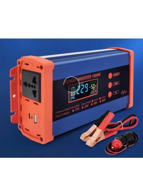 Pure Sine Wave Inverter, 1000W Continuous 500W DC 12V Hybrid Solar Power Converter with USB Interface PSW-1000W