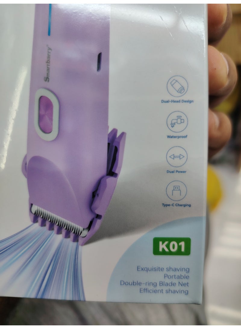 Smartbarry k01 trimmer waterproof Dual head design type charging black - Image 1