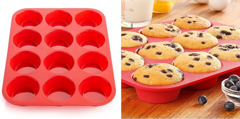 Inditradition Silicone Muffin Cupcake Mould 12 Cavity Red - Image 2