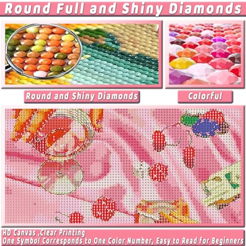 KICHANG Pink Diamond Art Kits for Adults Beginner,DIY Modern Diamond Painting 5D Round Full Drill Diamond Dots Gem Art Crafts with Tools,Funny Crafts for Home Wall Decor&Gift-12x16in - Image 4