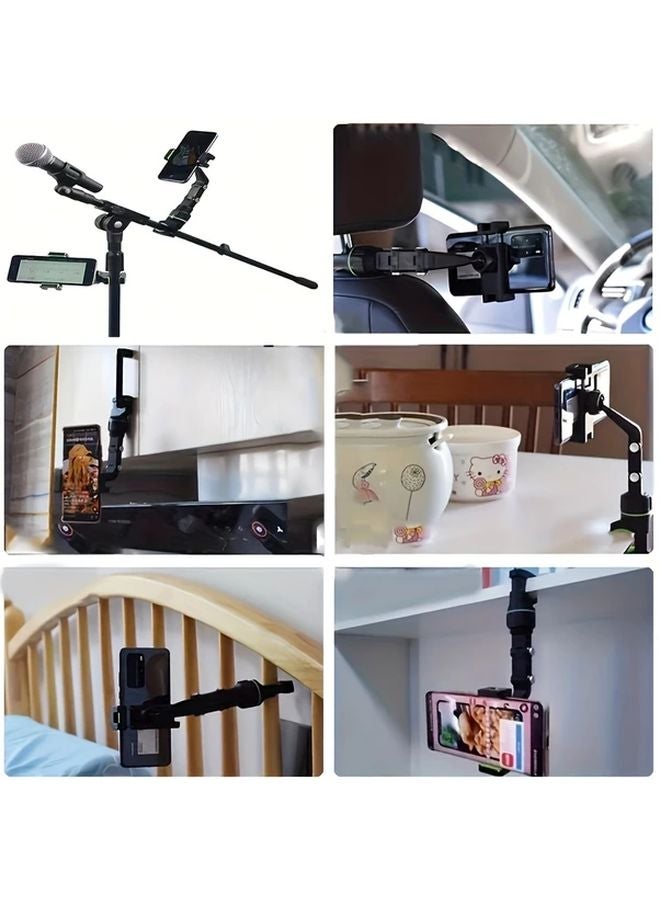 Grey Car Phone Holder Adjustable Universal Mount Multifunctional Bracket - Image 4