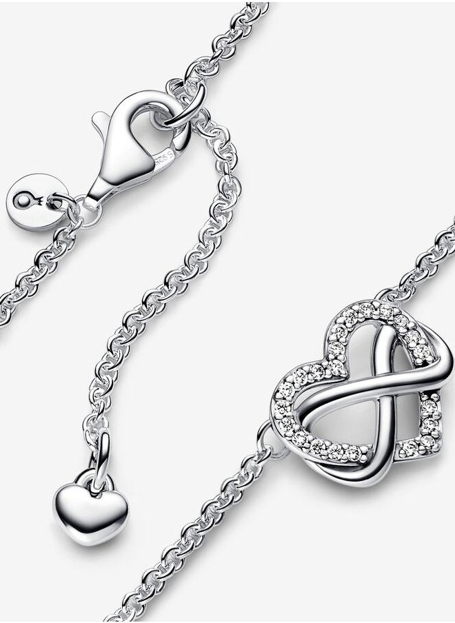 Pandora Violet Sparkling Infinity Heart Collier Necklace for Women  - Image 4