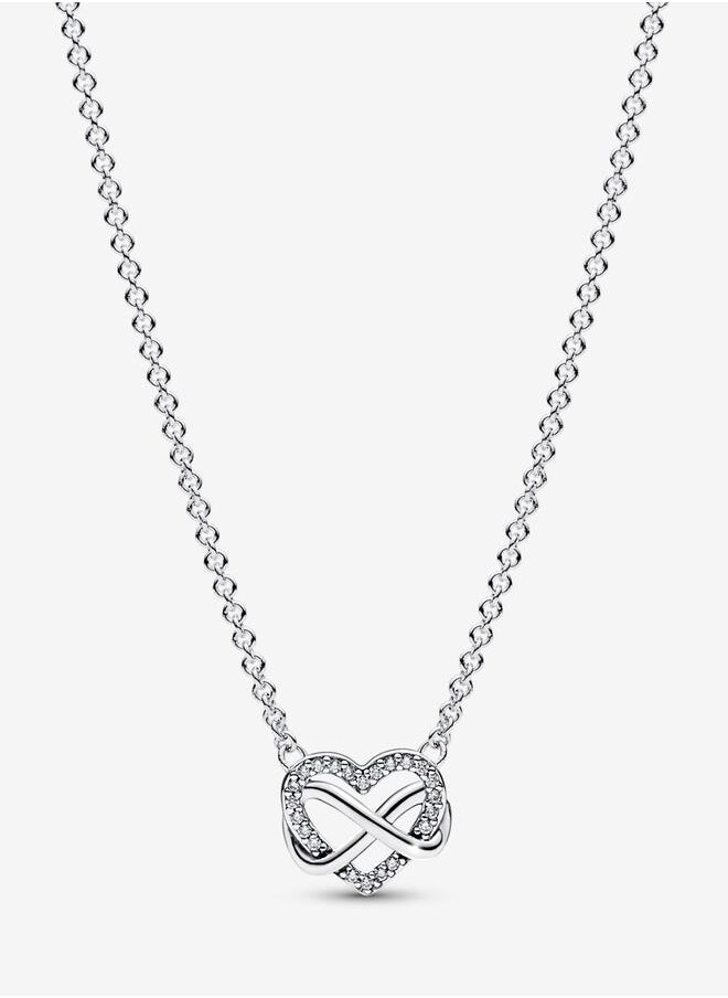 Pandora Violet Sparkling Infinity Heart Collier Necklace for Women  - Image 1