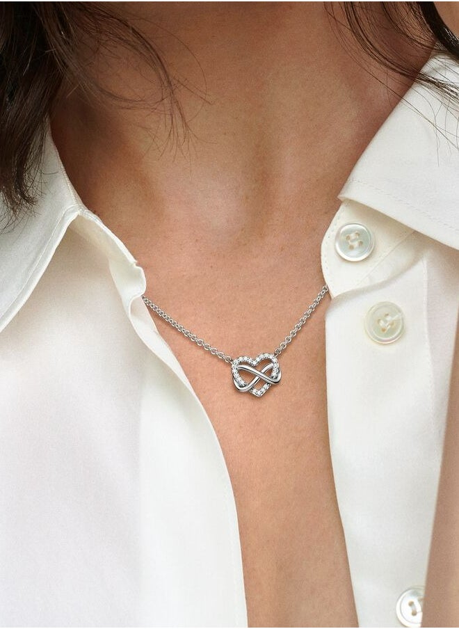 Pandora Violet Sparkling Infinity Heart Collier Necklace for Women  - Image 3