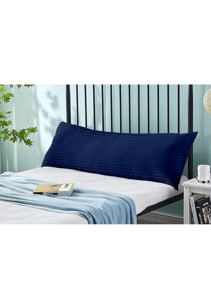 DubaiGallery Long Body Pillow 1pc, Fabric: 100% Polyester 85 GSM Microfiber 1 cm Stripe Super Soft, Filling: 1300 gm Hollow Fiber Comfort, Breathable & Ultra Soft , Size: 45 x 120 cm  - Image 2