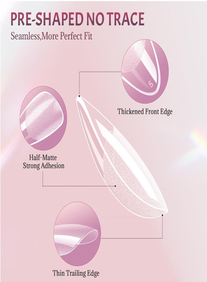 Ranrose 360PCS Short Almond Nail Tips Half Matte, 15 Sizes Soft Gel Press on Nails for Acrylic Nails, Pre-Shaped Full Cover False Nails for Beginners, Nail Techs, Salon & DIY Manicure - Image 3