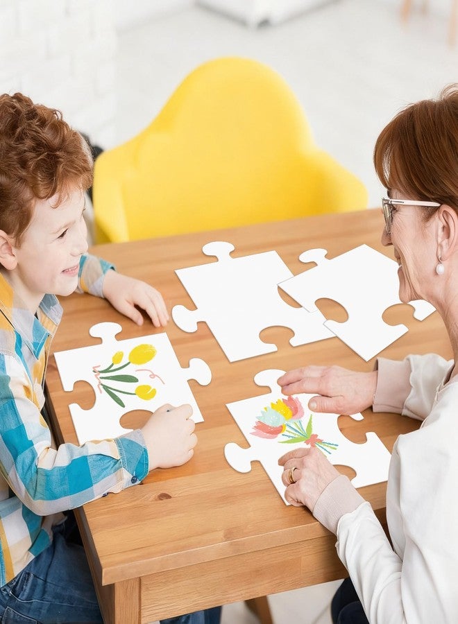 Bornerwhite 8.5x8.9'' Large White Blank Puzzle Pieces Oversize White Cardboard Puzzles to Draw on Make Your Own Jigsaw Puzzle for Classroom Huge Art Display Decor Adult DIY Arts Crafts Projects 40Pcs - Image 5