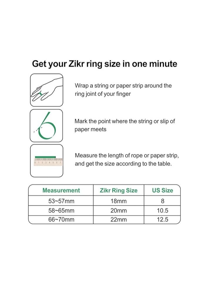 iQIBLA Smart Tasbih Plastic Zikr Lite Ring Green 18MM - Image 3