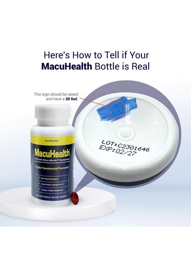 Macuhealth - Macuhealth Triple Carotenoid Formula - Eye Vitamins for Adults - 90 Softgels, 3 Month Supply - Image 1