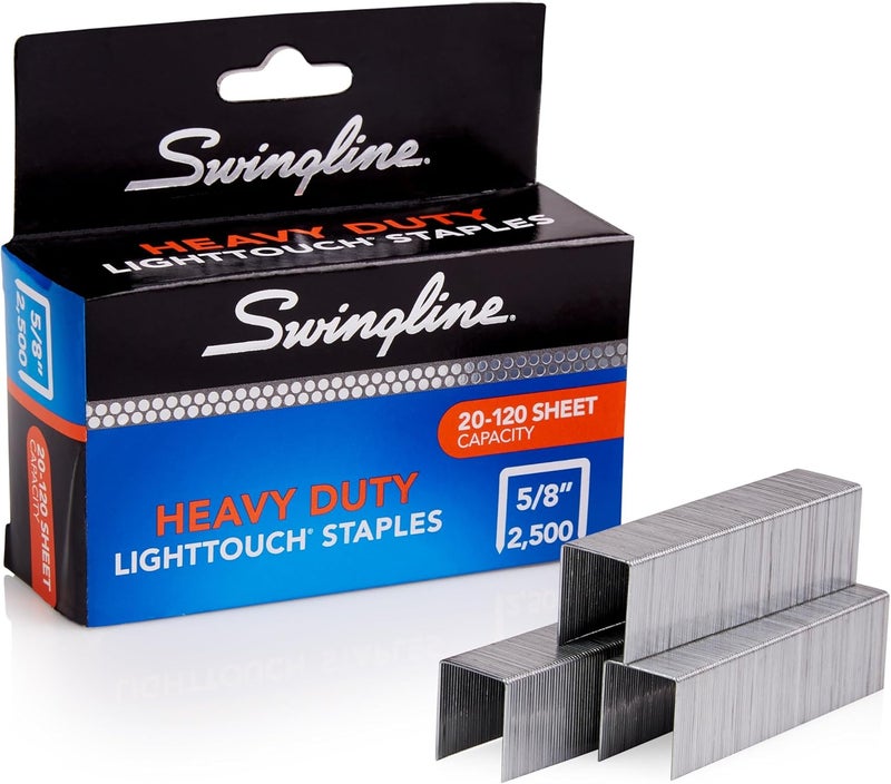 Swingline Staples, Heavy Duty, 5/8" Length, 20-120 Sheet Capacity, 100/Strip, 2500/Box, 1 Pack, Light Touch (90009) Flexible purchase choices - Image 1