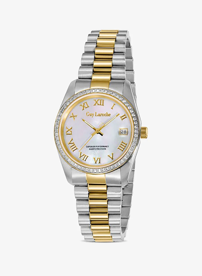 غاي لاروش Rosalie Stainless Steel Bracelet Analog Watch for Women, 31mm