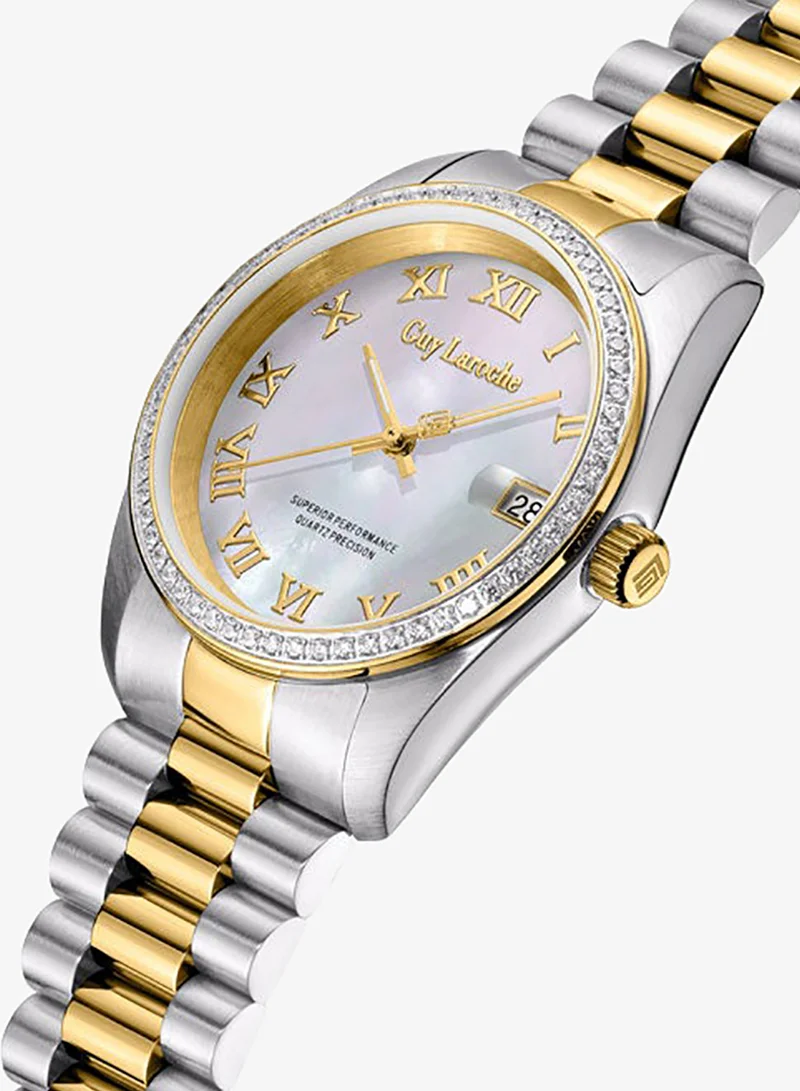 غاي لاروش Rosalie Stainless Steel Bracelet Analog Watch for Women, 31mm