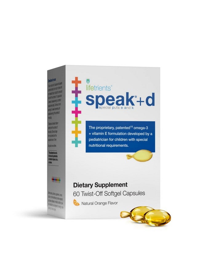 Lifetrients Lifetrients - Speak+d Twist-Off Softgels - Natural Orange - 60 Softgels - Pediatrician Formulated to Support Children with Special Nutritional Requirements - Enhanced with Omega-3, Vitamin E’s & D3  - Image 1