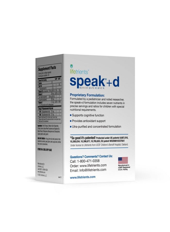 Lifetrients Lifetrients - Speak+d Twist-Off Softgels - Natural Orange - 60 Softgels - Pediatrician Formulated to Support Children with Special Nutritional Requirements - Enhanced with Omega-3, Vitamin E’s & D3  - Image 2