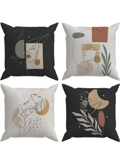 Evik Abstract 4-Piece Throw Pillow Case DS81
