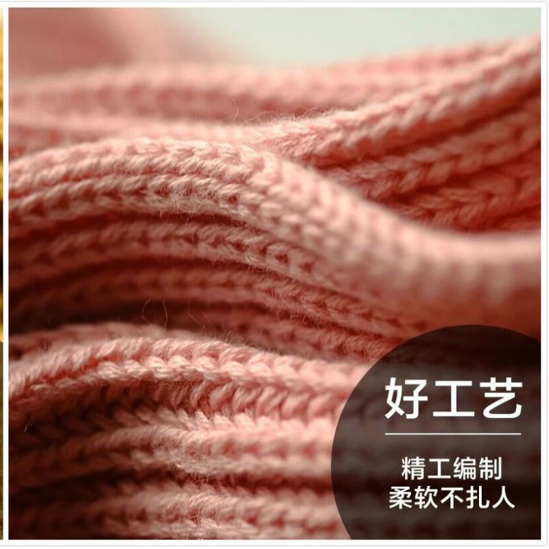 Children's Knitted Scarf, Baby's Warm Neck Warmer, Girls' Woolen Neck Scarf, Boys' Fashionable Solid Color Cold-Proof Neck Wrap - Image 4