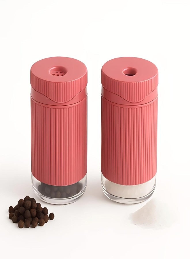 DMDENTSalt & Pepper Shaker Set Durable, Easy-to-Refill, Modern Design Perfect for Kitchen Dining Table Office Restaurant Hotel (2, Linoo - Rose Pink) - Image 2