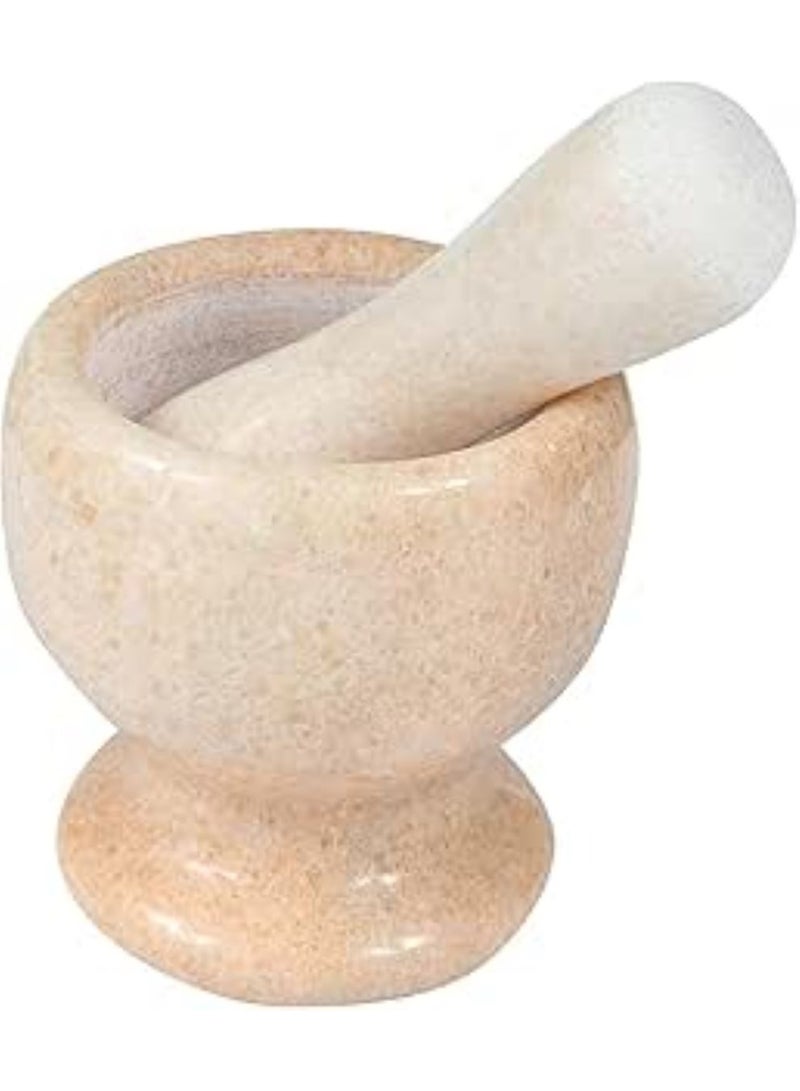 هاون رخامى بيد رخامى مطحنة توابل وحبوب الفلفل مثالية لطحن الثوم والبصل