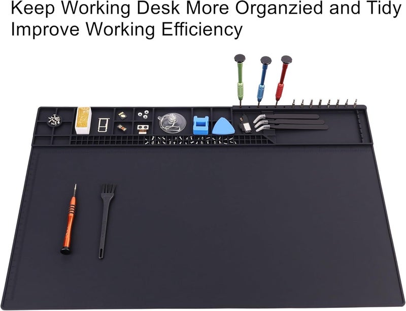 HPFIX Premium Heat Resistant 932°F 22"x 14.2" Magnetic Silicone Soldering Mat Electronics Work Mat for Computer Cell Phone Laptop Repair,BGA Soldering Gun Iron Workbench Protection - Image 2
