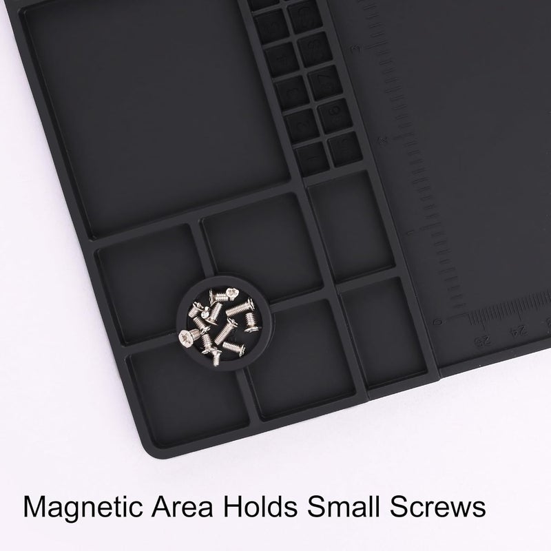 HPFIX Premium Heat Resistant 932°F 22"x 14.2" Magnetic Silicone Soldering Mat Electronics Work Mat for Computer Cell Phone Laptop Repair,BGA Soldering Gun Iron Workbench Protection - Image 4