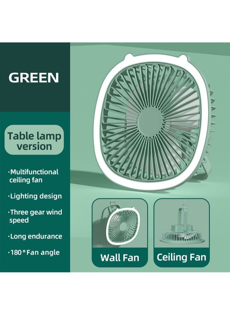 Sunhome - SUNHOME Portable USB Table Lamp and Desktop Fan Green - Image 1
