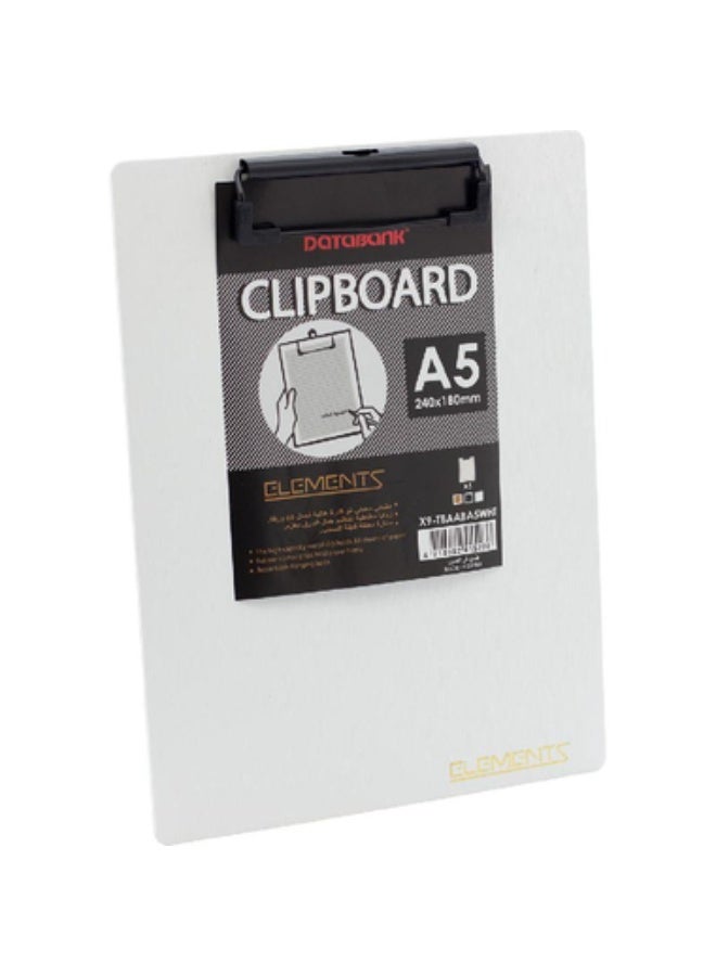 Elements Standard Clipboard A5 (14.8 X 21 cm) PP Foam White