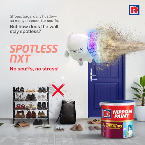Nippon Paint Spotless NXT Premium Interior Emulsion Paint(10L, White, Soft Sheen)-Ultra Low VOC, Swan-back Stain Repellent Technology Safe for Kids-For Bedrooms, Kids, Dining, Living Rooms-10 Liter - Image 2