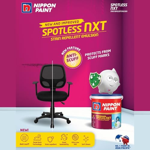 Nippon Paint Spotless NXT Premium Interior Emulsion Paint(10L, White, Soft Sheen)-Ultra Low VOC, Swan-back Stain Repellent Technology Safe for Kids-For Bedrooms, Kids, Dining, Living Rooms-10 Liter - Image 3