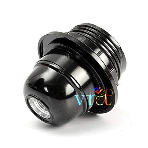VRCT E27 Screw Light Bulb Lamp Holder Base Pendant Bulb Socket- Black, Pack of 2 - Image 2