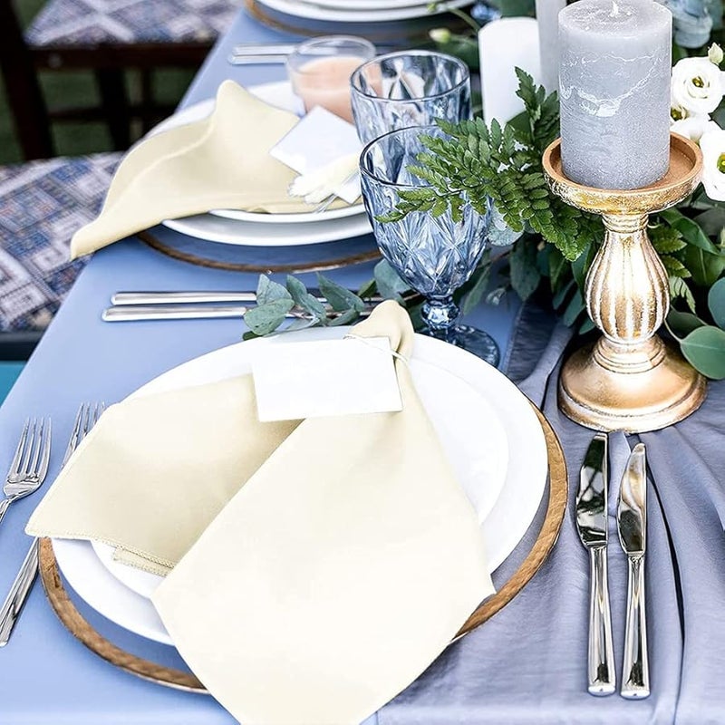 12 قطعة مناديل قماشية مربعة مقاس 50 سم جيب منديل يد لحفلات الزفاف أعياد الميلاد المنزل الفندق - Image 4