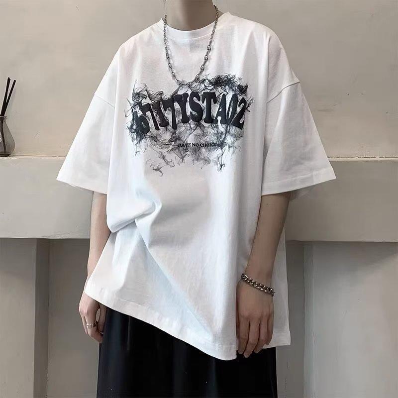 Simple T-Shirt Men'S Summer High Street Trendy Brand Loose Half-Sleeve Design Sense Niche Ins All-Match Trendy Short-Sleeve Top - Image 2