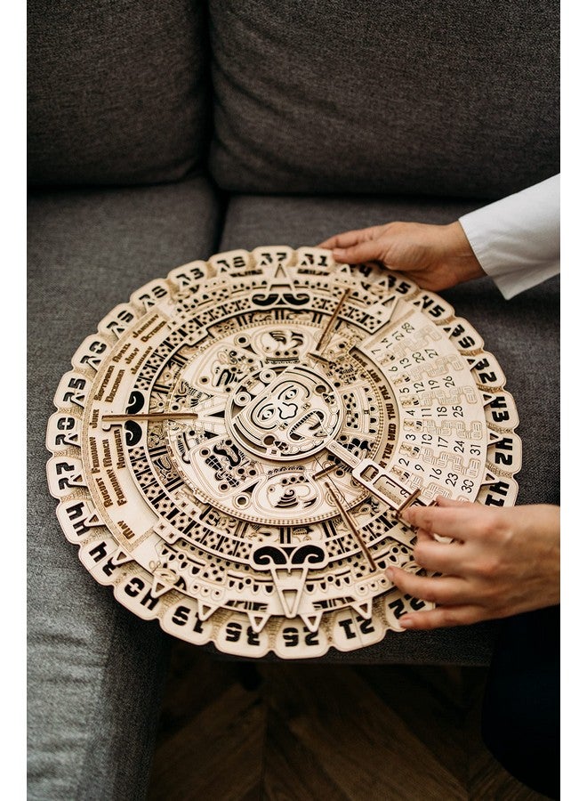 Wood Trick Wood Trick Mayan Wall Calendar 3D Wooden Puzzles for Adults and Kids to Build - 16" - Wooden Model Kit - Aztec Calendar  - Image 2