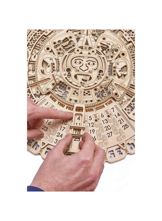 Wood Trick Wood Trick Mayan Wall Calendar 3D Wooden Puzzles for Adults and Kids to Build - 16" - Wooden Model Kit - Aztec Calendar  - Image 3