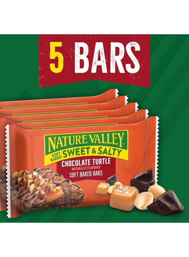 Nature Valley Soft Baked Sweet and Salty Bars, Chocolate Turtle, Made with Whole Grain, 5 Bars, 6.2 oz - Image 2
