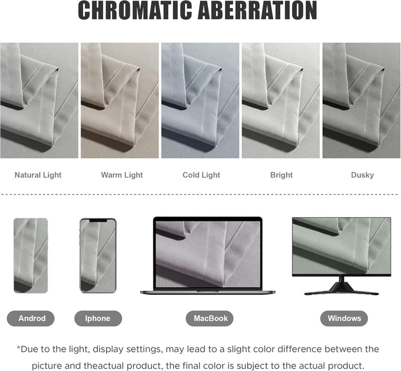 BONZER Waterproof Outdoor Curtains for Patio Porch Pergola Cabana Sunlight Blocking Privacy Grommet Indoor Curtain Panels for Bedroom Living Room, 1 Panel, 84W x 108L inch, Silver - Image 5