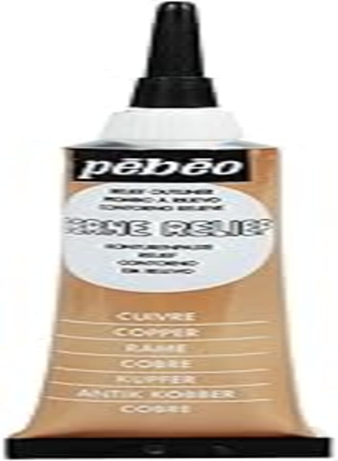 Pebeo Vitrail, Cerne Relief Dimensional Paint, 20 ml Tube with Nozzle - Copper